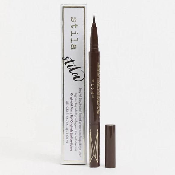 NIB ✅STILA #DARK BROWN Stay All Day Dual-Ended Waterproof Liquid Eye Liner ✨NIB - Picture 2 of 9